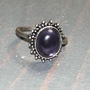 924 Purple Stone Silver Silver Ring
